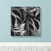Toile Abstraite moderne Black White Fern (Insitu (Plancher de Bois))