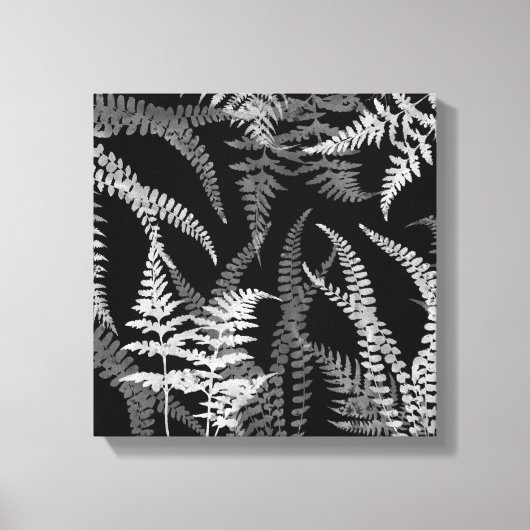 Toile Abstraite moderne Black White Fern (Recto)