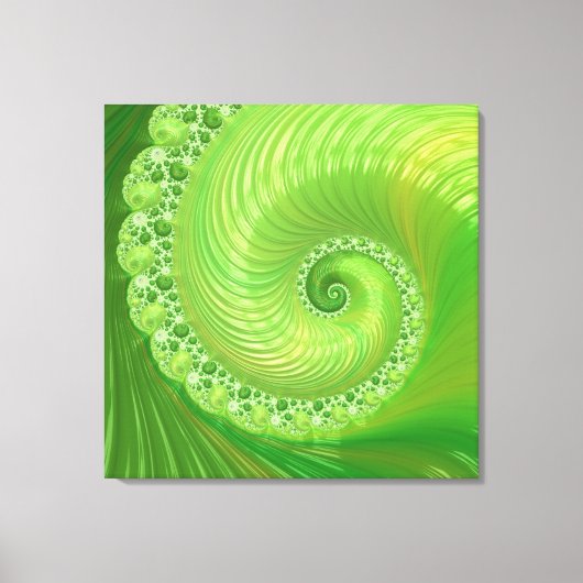 Toile Abstraite spirale verte monochrome (Recto)