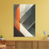 Toile Accent Concret Orange Abstrait Moderne (Insitu(Salon))