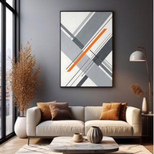 Toile Accent géométrique minimaliste orange