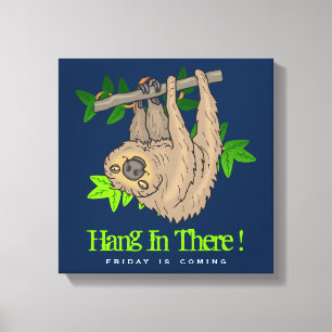 Toile Accroche-toi là Sloth sur une branche d'arbre