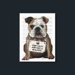 Toile Accrochez un Bulldog<br><div class="desc">Accrochez un Bulldog par FabFunky. Doté d'un joli bulldog portant une enseigne "Keep Calm and Huge a Bulldog". | 190009D</div>