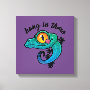 Toile Accrochez-Vous Là Gecko Coloré
