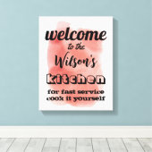 Toile accueil devis de cuisine personnalisée humour mur  (Insitu (Plancher de Bois))