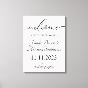 Toile Accueil signature mariage simple décoration minima