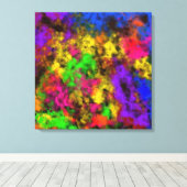 Toile Acrylic Neon Colors Paint Splatter Splash Abstract (Insitu (Plancher de Bois))