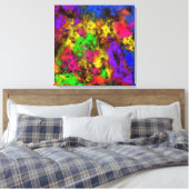 Toile Acrylic Neon Colors Paint Splatter Splash Abstract (Insitu(Chambre))