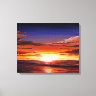 TOILE ACRYLIQUE DE BEAUTÉ DE COUCHER DU SOLEIL SUR LA