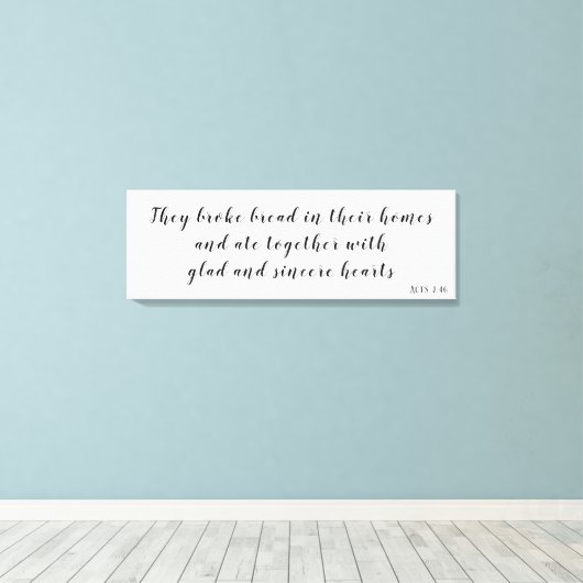Toile Actes 2:46 verse (Insitu (Plancher de Bois))