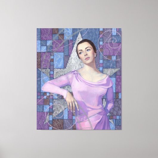 Toile Actrice du 20e siècle, violet et argent (Recto)