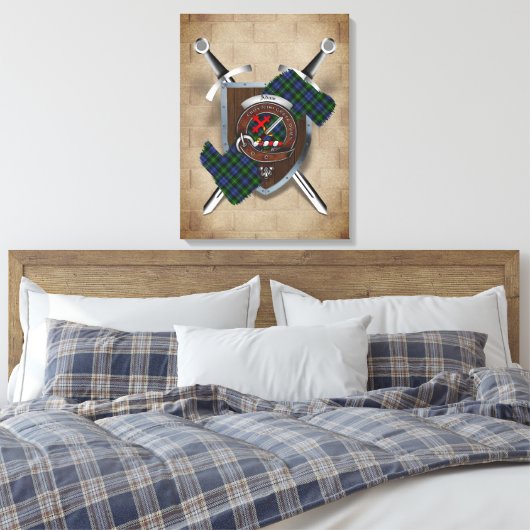 Toile Adam Clan Badge Crossed Swords Canvas Imprimer (Insitu(Chambre))