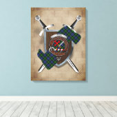 Toile Adam Clan Badge Crossed Swords Canvas Imprimer (Insitu (Plancher de Bois))