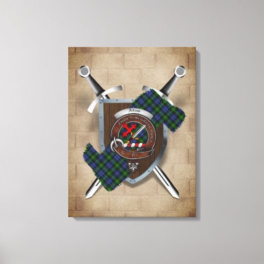 Toile Adam Clan Badge Crossed Swords Canvas Imprimer (Recto)