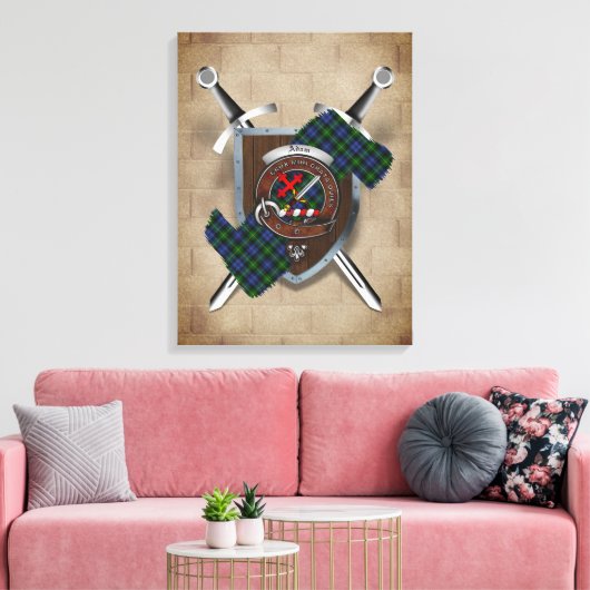 Toile Adam Clan Badge Crossed Swords Canvas Imprimer (Insitu(Salon))