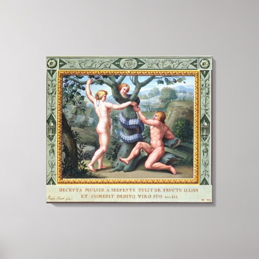 Toile Adam et Eve avec le Serpent, illustration de t (Recto)