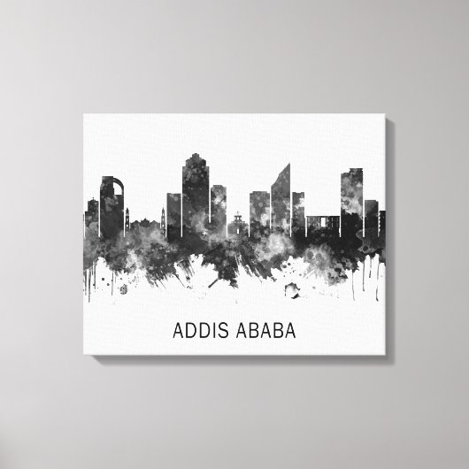 Toile Addis-Abeba Ethiopie skyline BW (Recto)