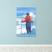 Toile Admirant skieur - Washington (Insitu (Plancher de Bois))
