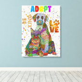 Toile Adoption et Secourt de chien et de chat Adopter êt (Insitu (Plancher de Bois))