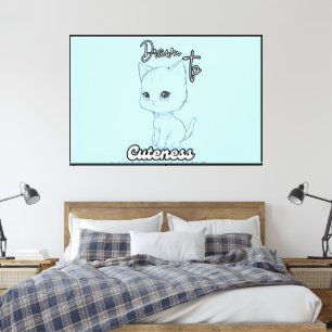 Toile Adorable Art de Kitten noir et blanc
