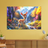 Toile Adorable Cerf de Bébé dans une forêt enchantée (Insitu(Salon))