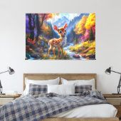 Toile Adorable Cerf de Bébé dans une forêt enchantée (Insitu(Chambre))