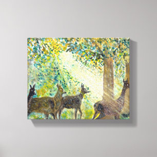 Toile Adorable cerfs sur canva