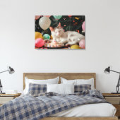 Toile Adorable Chat Anniversaire Design de fête (Insitu(Chambre))