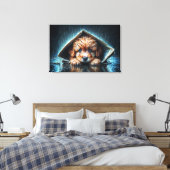 Toile Adorable chiot mouillé sous abri de journal (Insitu(Chambre))