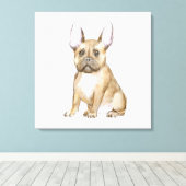 Toile Adorable french bulldog puppy (Insitu (Plancher de Bois))