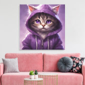 Toile Adorable Kitten dans un Sweat - shirt à capuche po (Insitu(Salon))