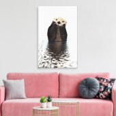 Toile Adorable Otter souriant dans le lac (Insitu(Salon))