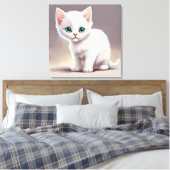 Toile adorable petit chaton blanc (Insitu(Chambre))