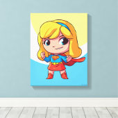 Toile Adorable Stance Supergirl (Insitu (Plancher de Bois))