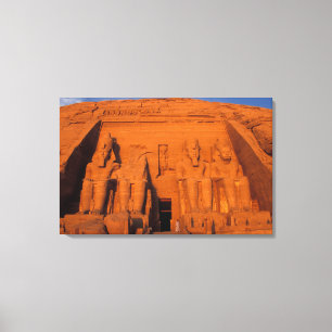 Toile AF, Egypte, Abu Simbel. Façade au coucher du solei