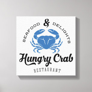 Toile Affiche affamée de restaurant de crabe