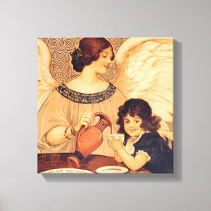 Toile Affiche Antique d'Ange au Chocolat Français : Art