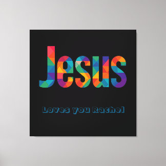 Toile Affiche brillante motif géométrique Jésus