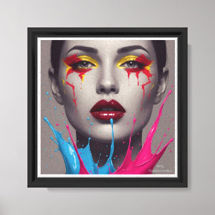 Toile Affiche d'art facial féminin Impact Vivid