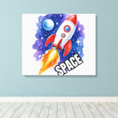 Toile Affiche d'aventure spatiale | L'aventure vous atte (Insitu (Plancher de Bois))