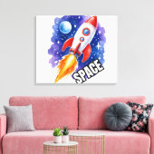 Toile Affiche d'aventure spatiale | L'aventure vous atte (Insitu(Salon))