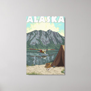Toile Affiche d'avion de Bush et de Vintage voyage de