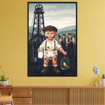 Affiche de bébé victorien - Thème amusant de mineu