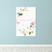 Toile Affiche de bienvenue de douche florale (Insitu (Plancher de Bois))