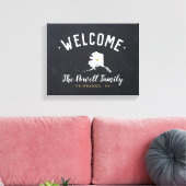 Toile Affiche de bienvenue de monogramme de la famille A (Insitu(Salon))
