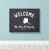 Toile Affiche de bienvenue de monogramme de la famille A (Insitu (Plancher de Bois))