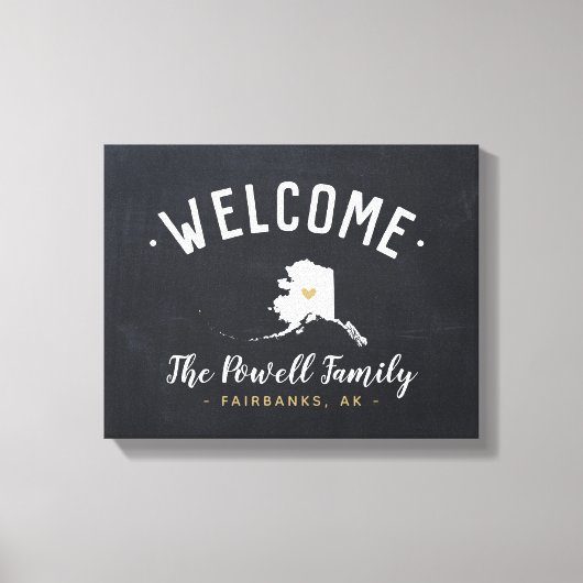 Toile Affiche de bienvenue de monogramme de la famille A (Recto)