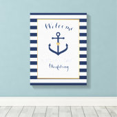 Toile Affiche de bienvenue Mariage à thème nautique - Ma (Insitu (Plancher de Bois))