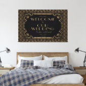 Toile Affiche de bienvenue Mariage Noir Glam Gold (Insitu(Chambre))
