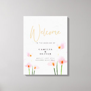 Toile Affiche de bienvenue Mariage Pink Calla Lily